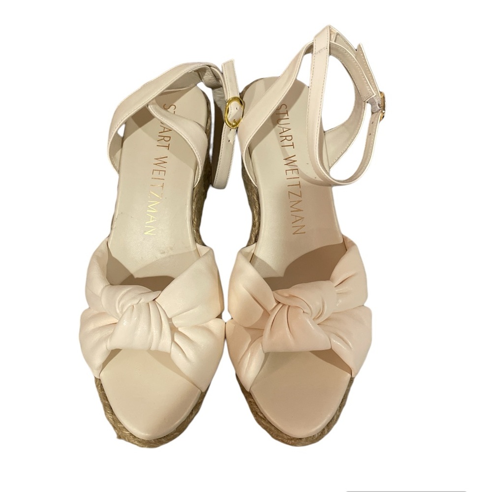 Stylish Cream Wedge Sandals - Picture 6 of 9
